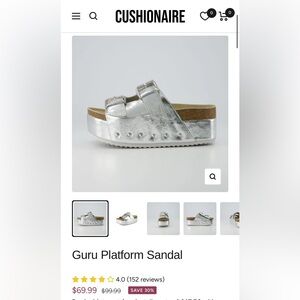 CUSHIONAIRE Women's Guru Genuine Leather footbed platform sandal